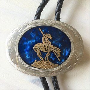 Vintage Johnson & Held "End of the Trail" Bolo Tie